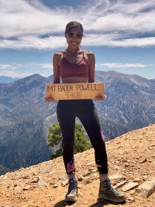 Jasmine at the summit of Mount Baden-Powell