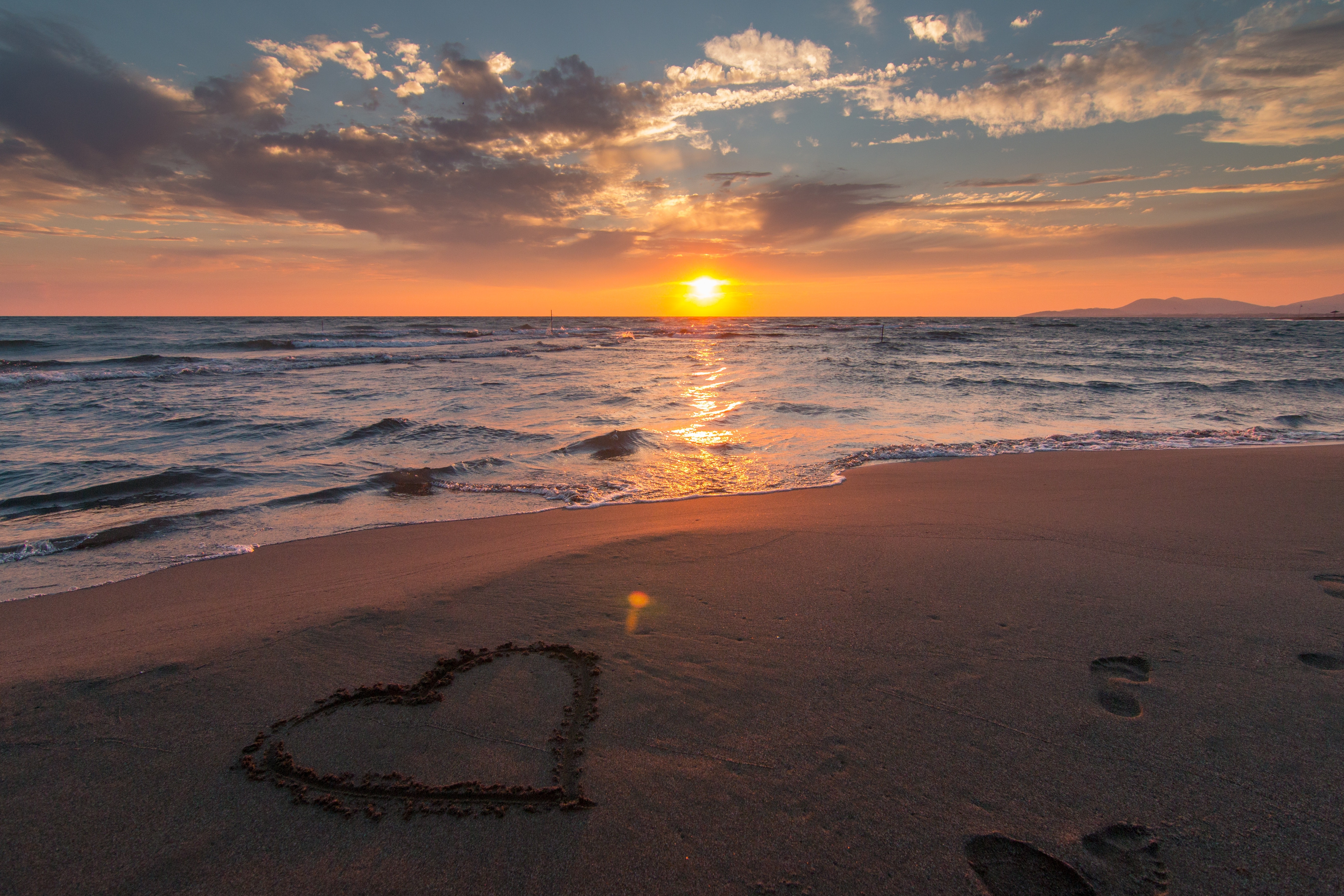 love and beach sunset